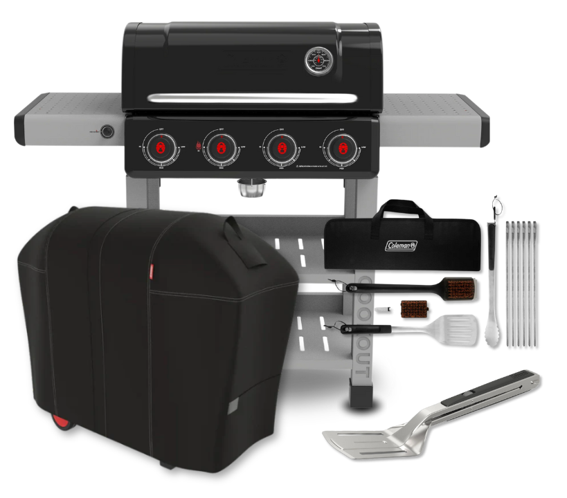 Coleman Cookout 4 Burner Grill Bundle (Black) – Coleman Back Home Coleman Cookout 4 Burner Grill Bundle (Black) – Coleman Back Home
