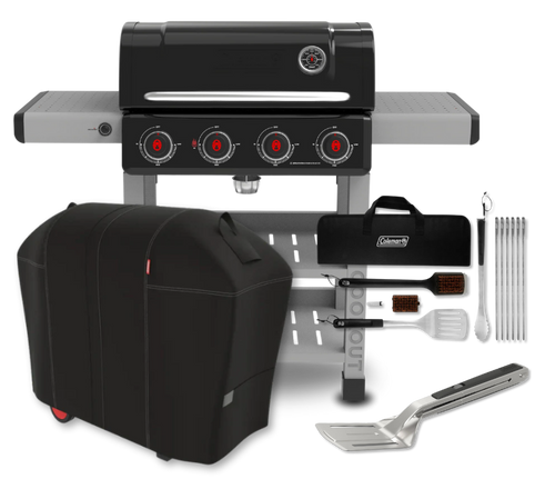 Coleman Cookout 4 Burner Grill Bundle (Black)