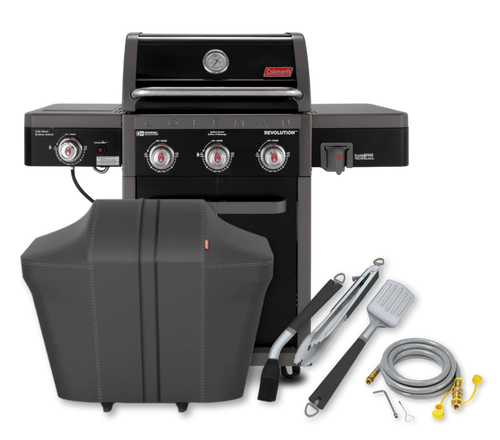 Coleman Revolution 3 Burner/Side Burner BBQ Bundle