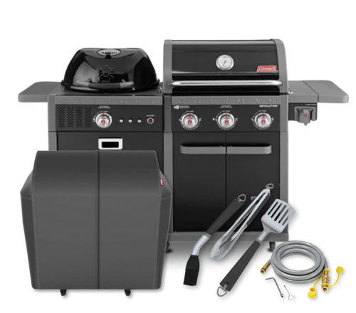 Revolution Dual Fuel 3 Burner/Charcoal Grill Bundle